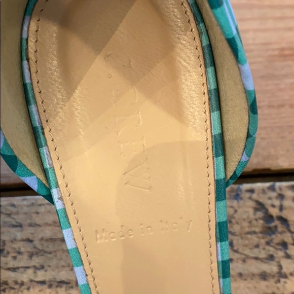JCrew green/blue gingham D’Orsay heels - Picture 2 of 4